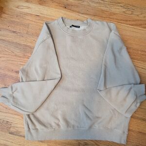 Zara Neutral Tan Crewneck Sweatshirt Like New # 106